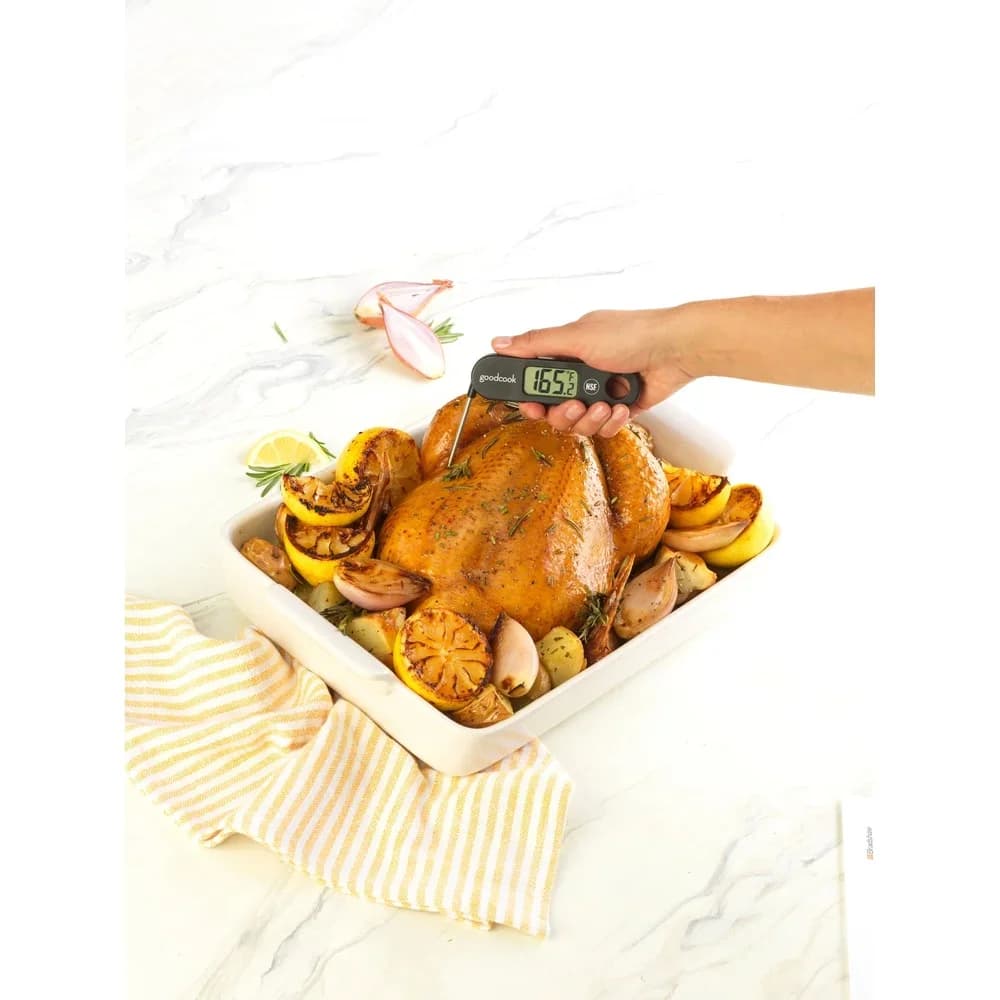 Digital folding meat thermometer certified NSF Instant reading Accurate temperature range from -40 to 250°C Wide LCD display Durable