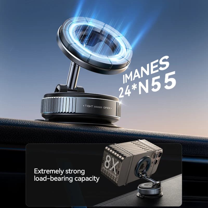 Magnetic Support for Joyroom Phone with 360 Degree Suction Cup Support for Phone with Strong Magnet for iPhone 17 16 15 Pro and Android Universal