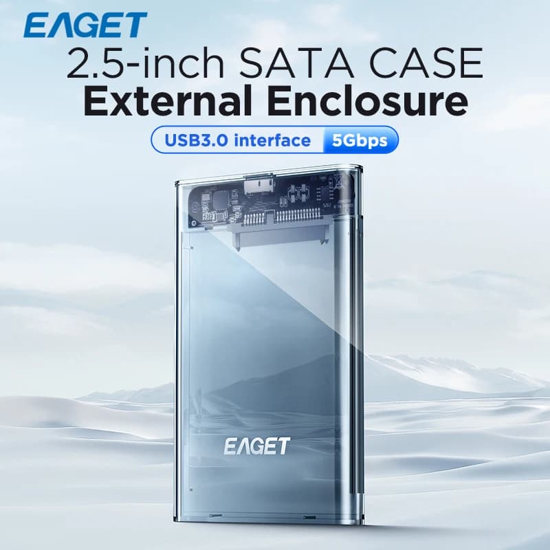 Eaget Scatola per disco rigido esterno da 2,5" 5 Gbps SATA a USB C 3.2 Gen 1 HD Custodia per disco rigido esterno per PC Custodia per disco rigido esterno E15