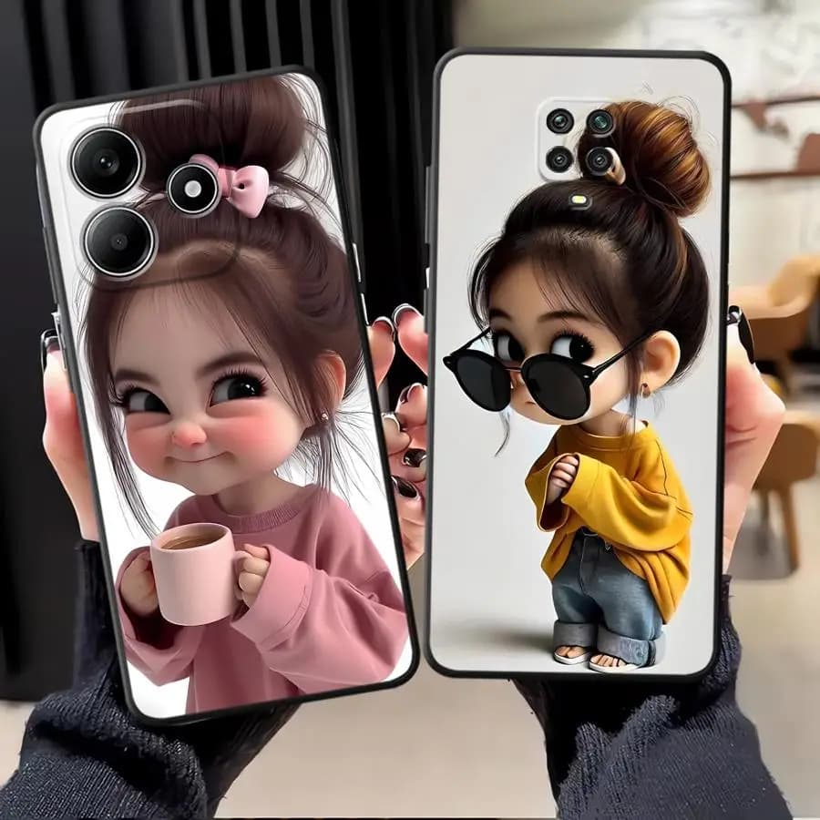Cartoon Girl Pattern Funda Phone Cover Case for Xiaomi Redmi Note 14 10 9 11 12 Pro 11s 12s 10S 9S 7 8 13 Pro Plus