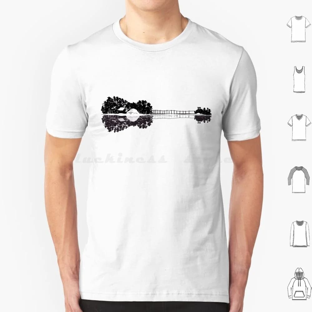 Ukulele Chitarra Isola Forma Silhouette Arte T Shirt Uomo Donna Bambini 6xl Ukulele Isola Musica tropicale Chitarra Musicista Idee