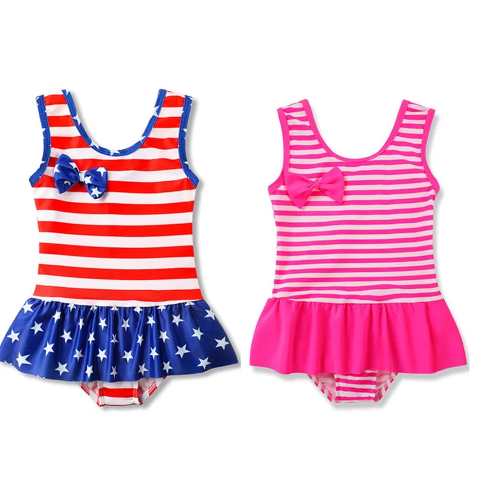 Costume da bagno intero America 6T 6-8 anni, abbigliamento da spiaggia estivo per feste in piscina