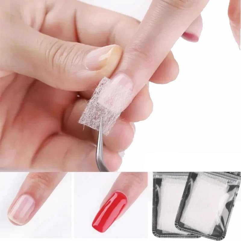 Estensione per unghie in fibra di vetro di seta Seta non tessuta Forma avvolgente Manicure Costruisci gel UV Estensione per unghie acrilica francese Carta in fibra di vetro