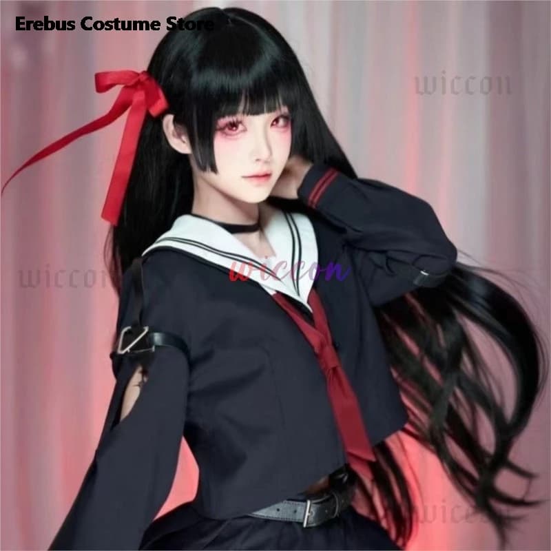 Gioco di Halloween WuWa Wuthering Wave Chisa Costume Cosplay JK Uniforme scolastica Top Gonna Parrucca Vestito Adulto Anime Evento Abiti da donna