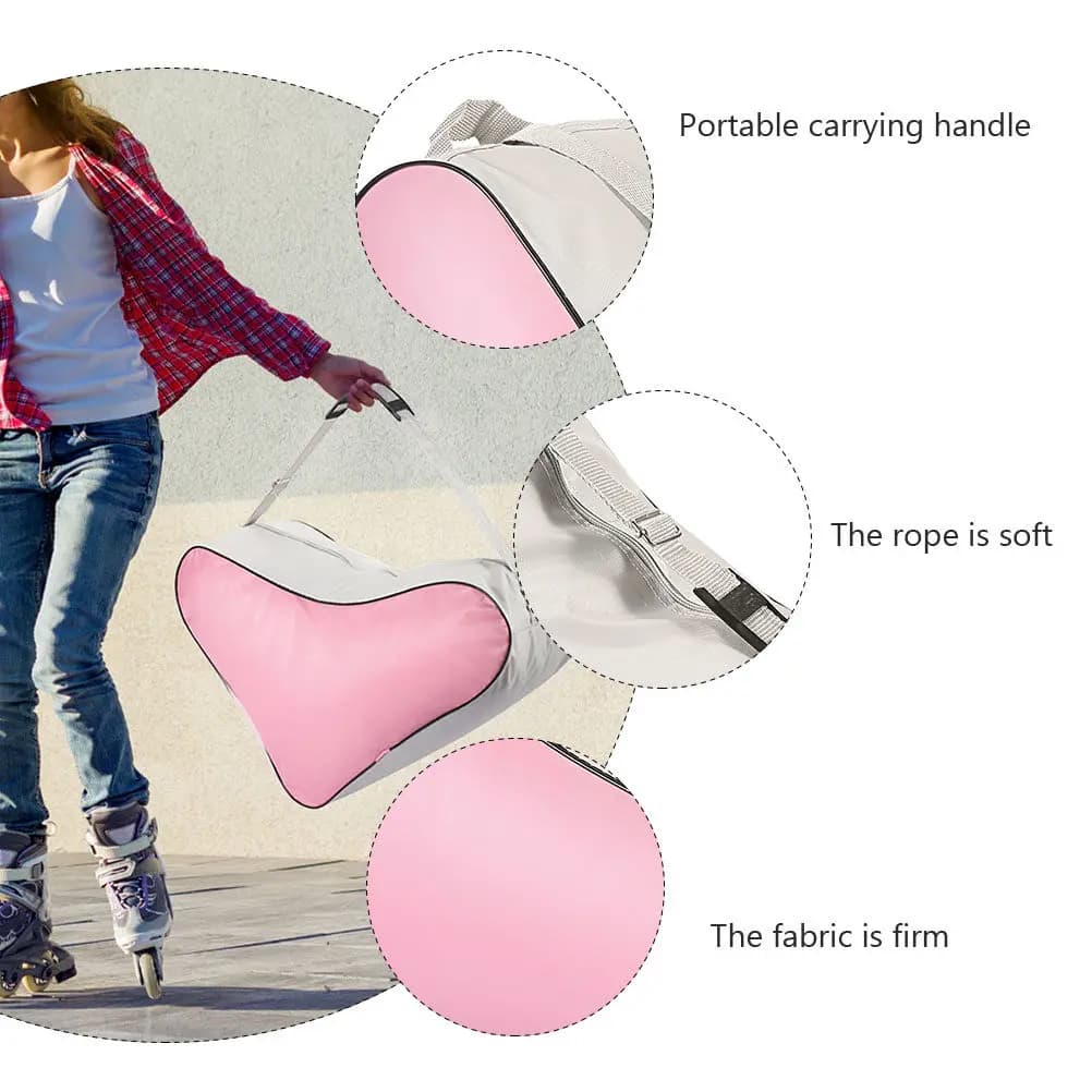 2 Borse per Pattini, Zaino per Pattinaggio da Donna, Porta Pattini a Rotelle Rosa, Porta Pattini da Ghiaccio