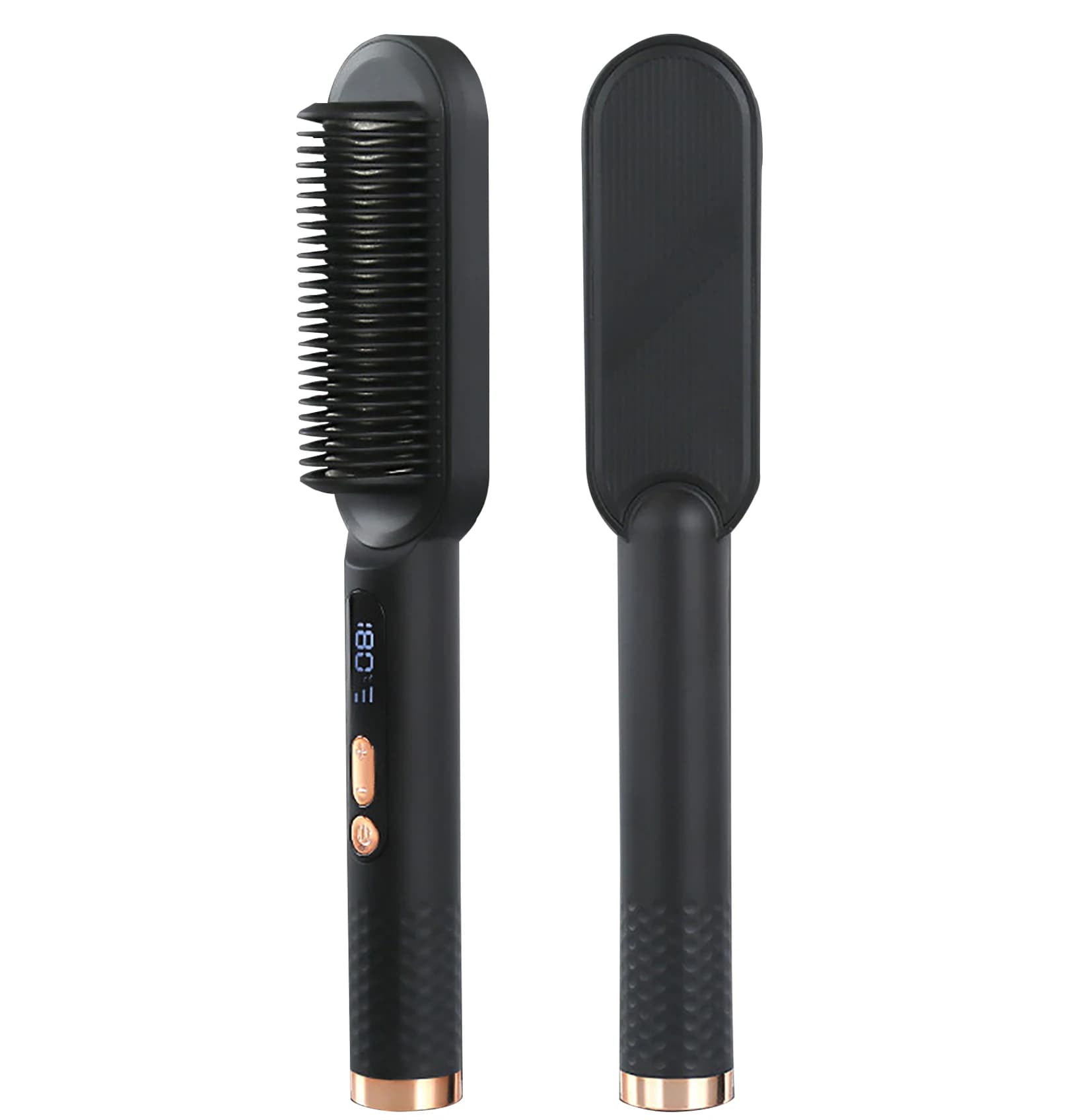 Multifunctional Electric Hair Brush 2 in 1 Instant Ceramic Heating Double Voltage Electric LED Hot Comb