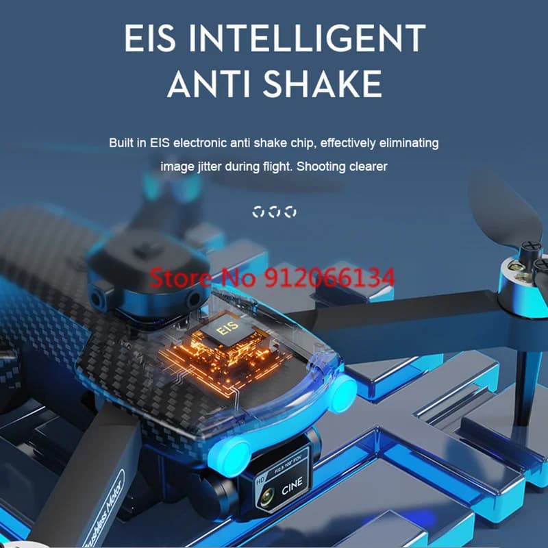 Drone Pieghevole RC con Telecamera Aerea 8K HD, Brushless, WIFI, FPV, Rotazione a 360° ° Quadricottero Giocattolo con Evitamento Ostacoli, Volo Stazionario, EIS Anti-Vibrazione e Telecomando