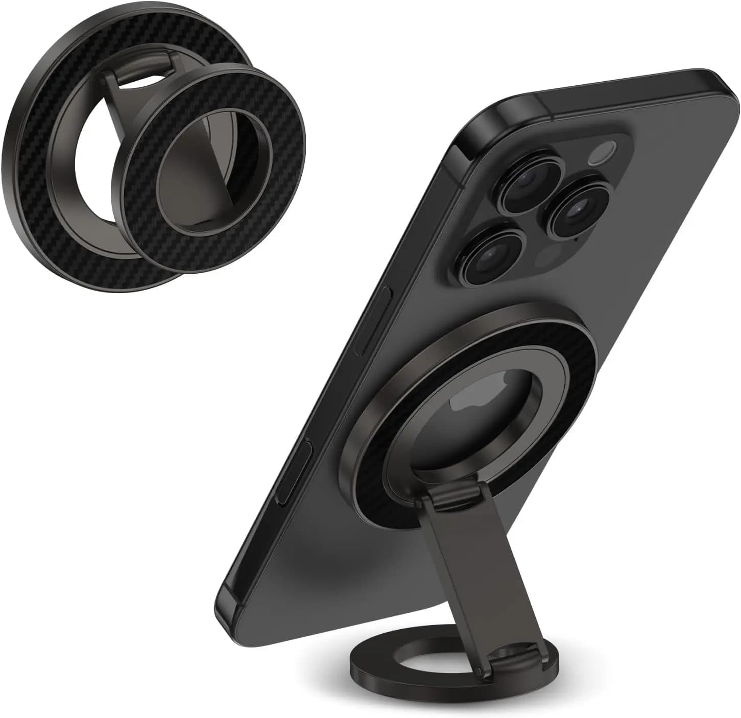 Magnetic Ring Holder for Phone with Grip for MagSafe, Dual Face Magnetic Support for iPhone 17 16