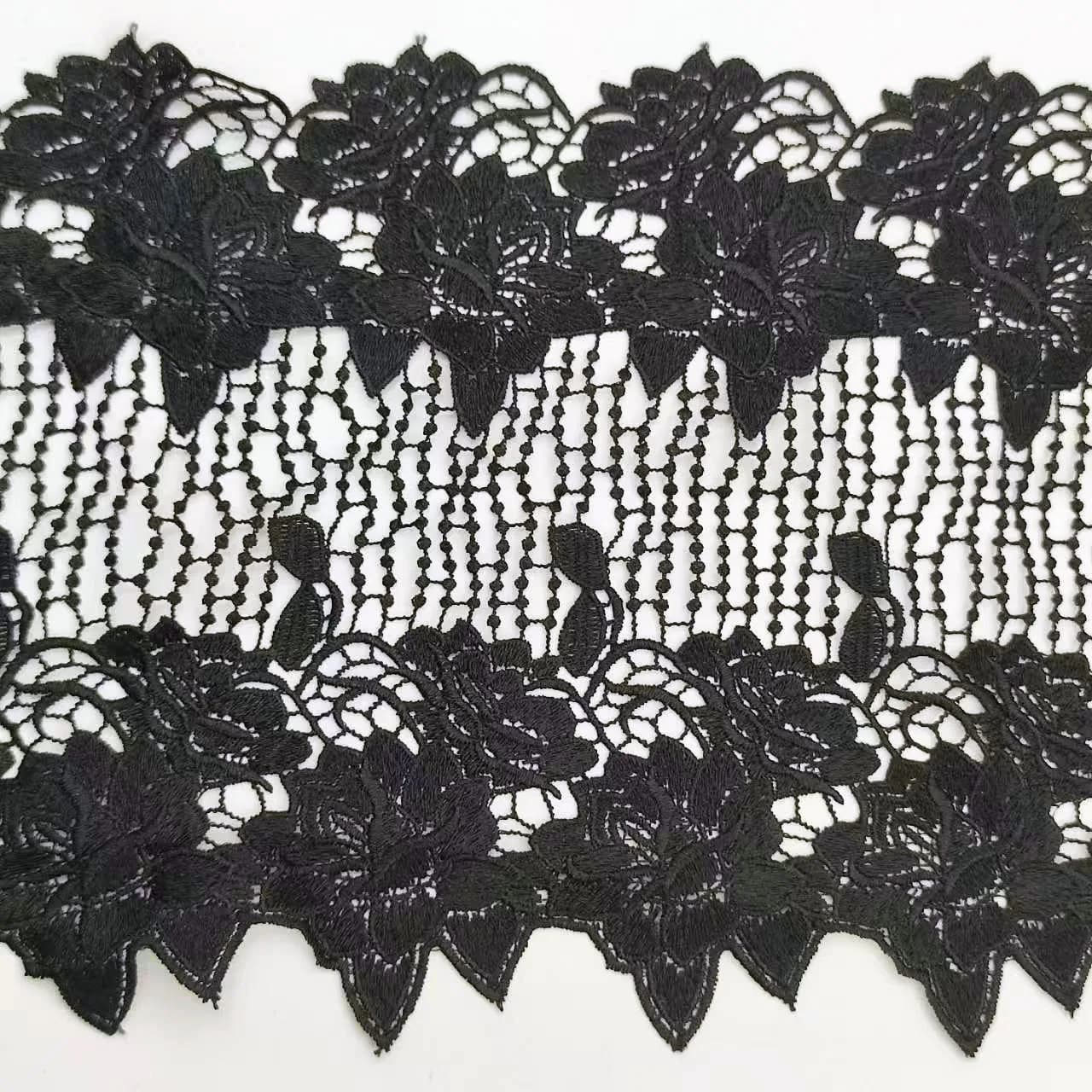 18 cm wide lace from sewing black flower cable Venise DIY clothing accessories in Venetian lace of various garments, bra. skirt