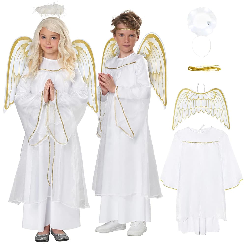 Halloween Angelo Cosplay Ali Abbigliamento Abiti Cintura Festa Travestimento Abiti Abiti Gioco di ruolo Costume di Halloween Carnevale per bambini