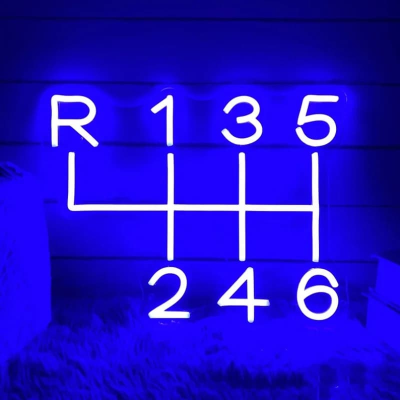 Car Gearbox Neon Sign Led Light Up Sign Garage Decor Lights per Car Repair Shop Workshop Background Car Party Speed Gear Neon