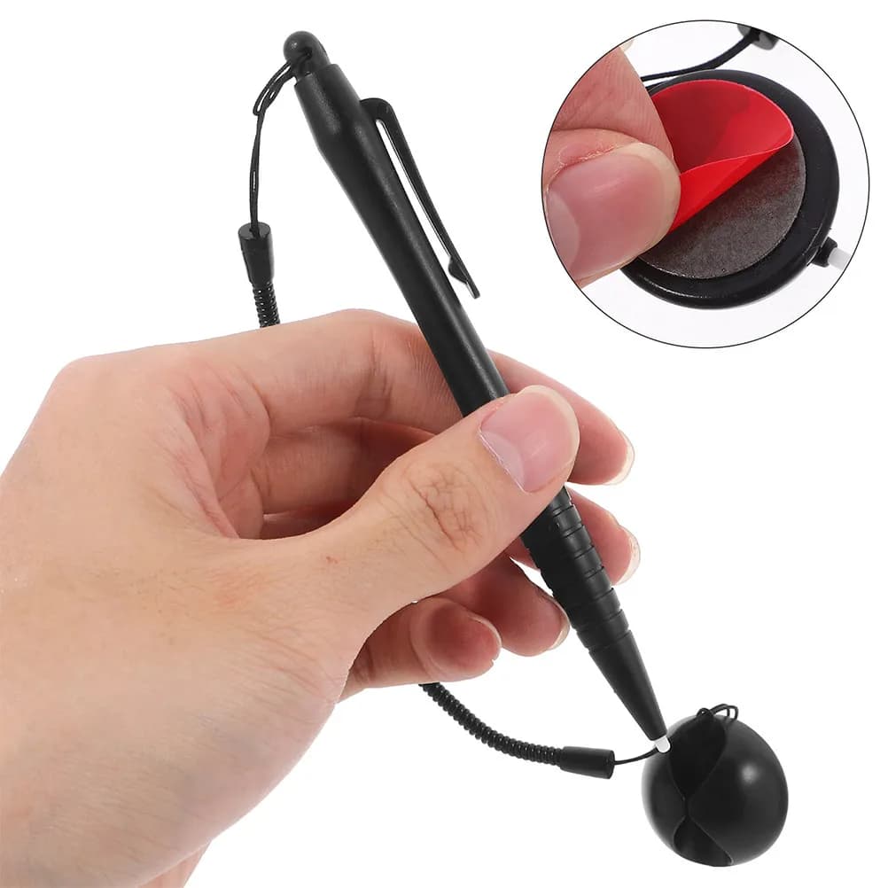 Set di 3 Penne Stilo Resistenti con Punta Rigida, Cordino Anti-Smarrimento e Base a Molla per Tablet Touch Screen Resistivi