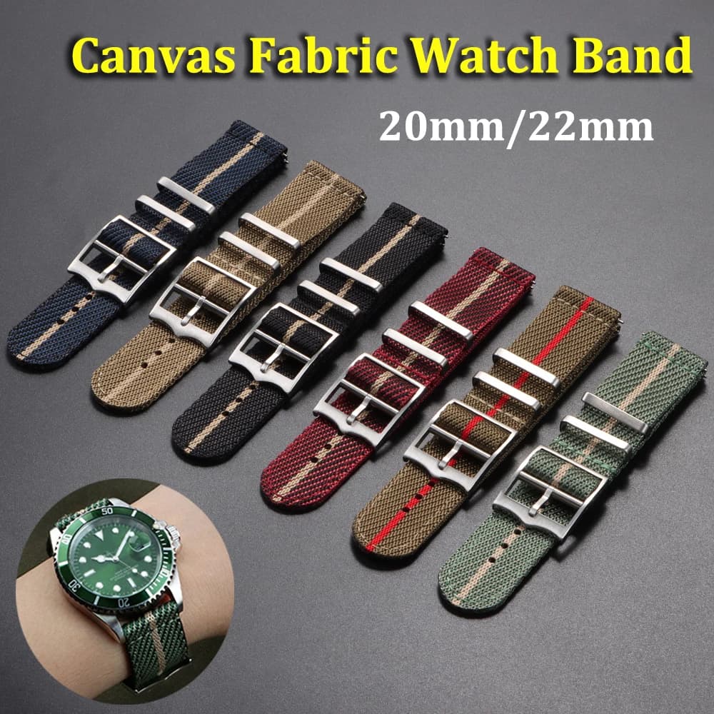 20 cinturino in Nylon da 22mm per Tudor per cinturino Omega cinturino in tessuto di tela intrecciata per bracciale sportivo militare Seiko da uomo a sgancio rapido