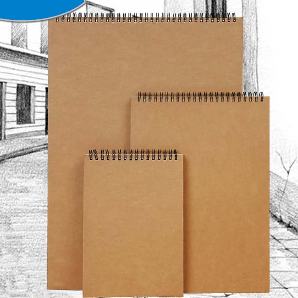 1Pcs Sketchbook A3 Simple Painting Notebook Hand Drawing Book Spiral Graffiti Book for Home Class Office Daily Use