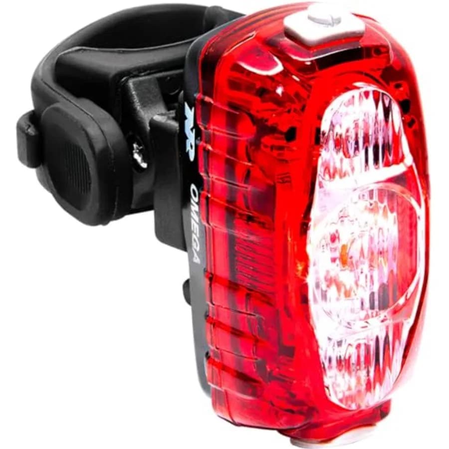 Luce Posteriore per Bicicletta Omega 330 Lumen Ricaricabile USB, Potente Luce LED Visibile di Giorno, Facile da Installare per Bici da Strada e Mountain Bike