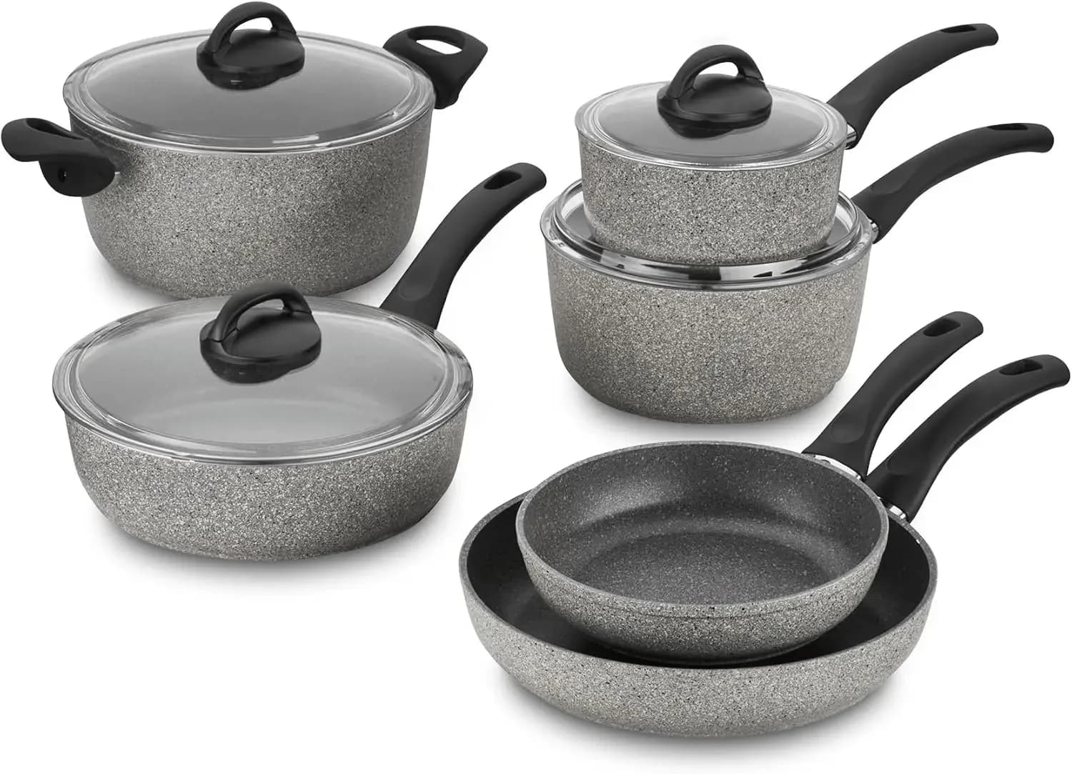 Set di pentole e padelle antiaderenti Parma by HENCKELS da 10 pezzi, Made in Italy, include padelle, casseruole, padella per saute e pentola olandese con