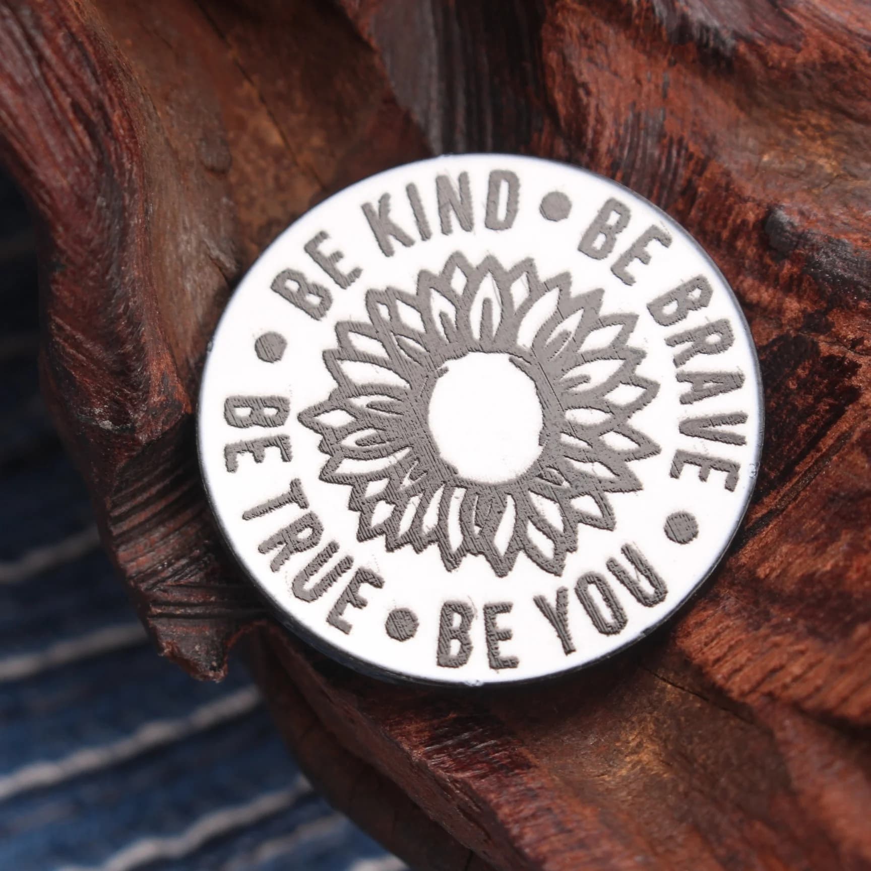 Positive Energy Acceptance Pin, “BE KIND......” Stylish Inspirational Concept, Unique Layout. Fits Scarves, Perfect Friend Gift.