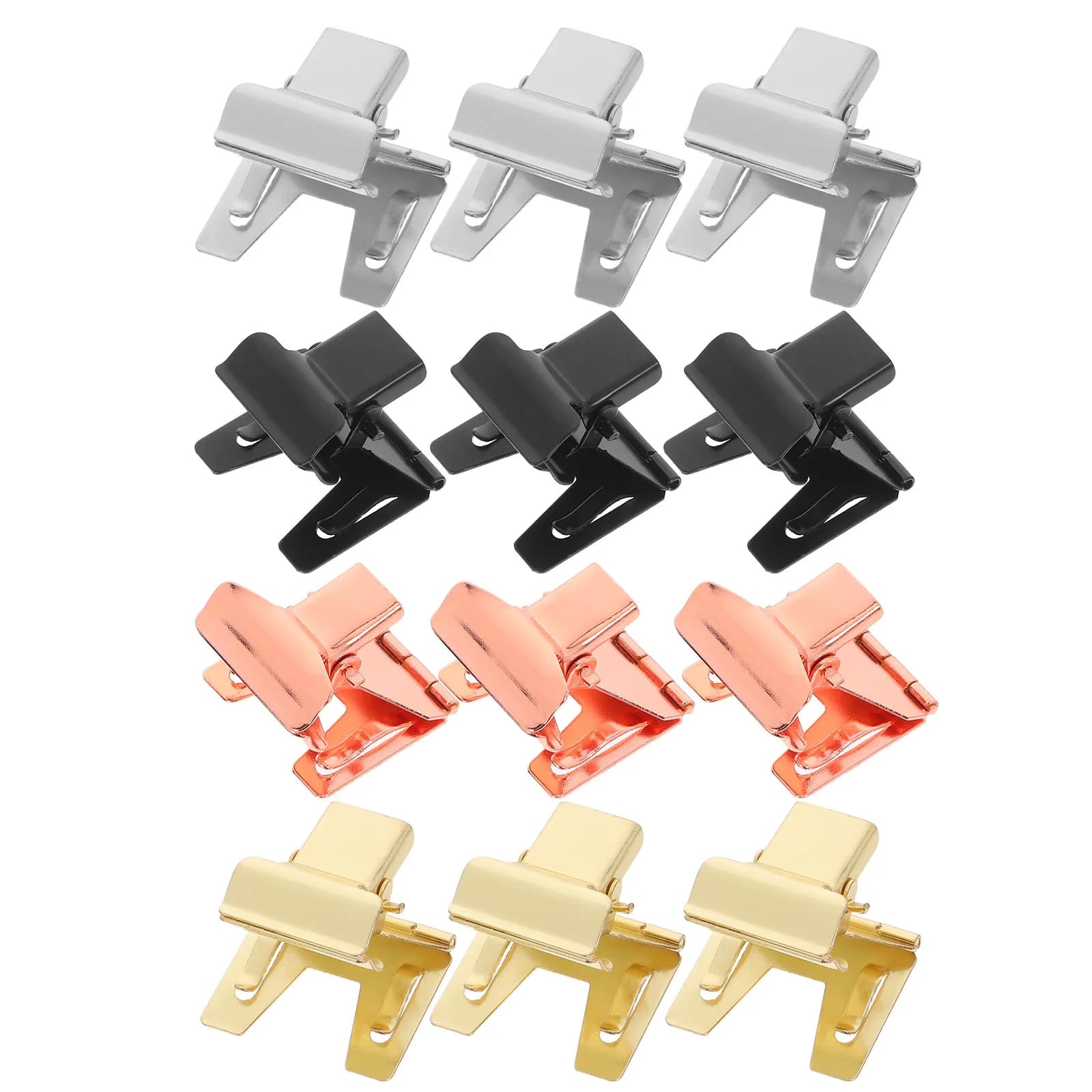 12 Pezzi Clip in Metallo Girevoli per Cartellini, Portaetichette Resistenti per Espositori, Prezzi al Dettaglio, Merchandising, Cesti e Scaffali