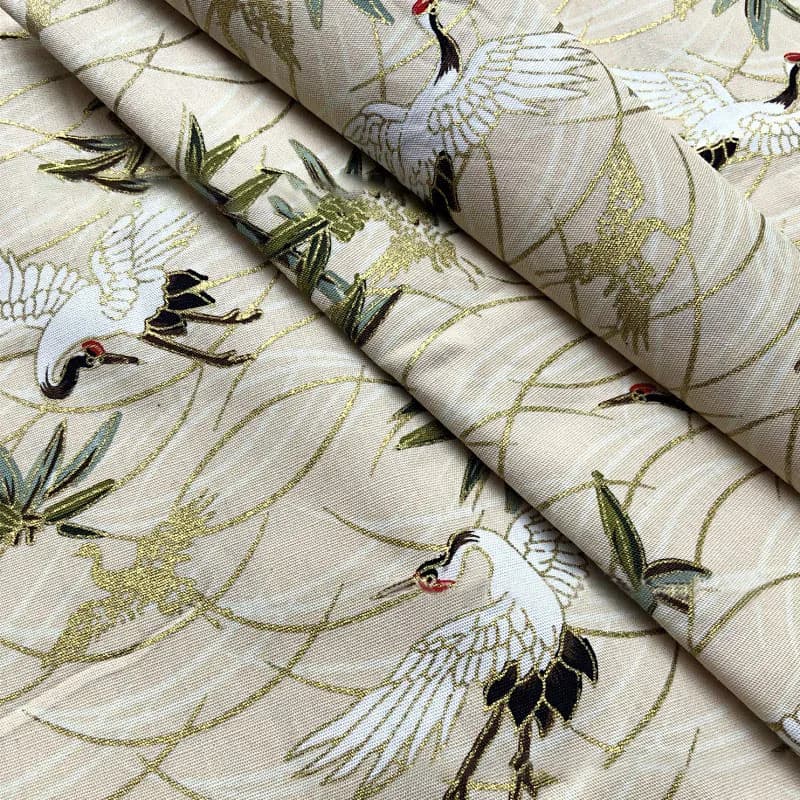 100*148 cm stile giapponese gru tessuto stampato popeline abbronzante gru nuvola tessuto per cucito fai da te patchwork kimono cheongsam