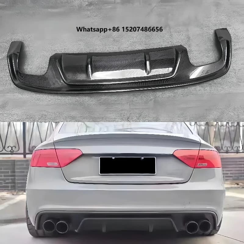 High Quality RG Carbon Fiber Rear Lip Spoiler Diffuser Surround for A5 & S5 New Upgrade Protective Bumper Accessory