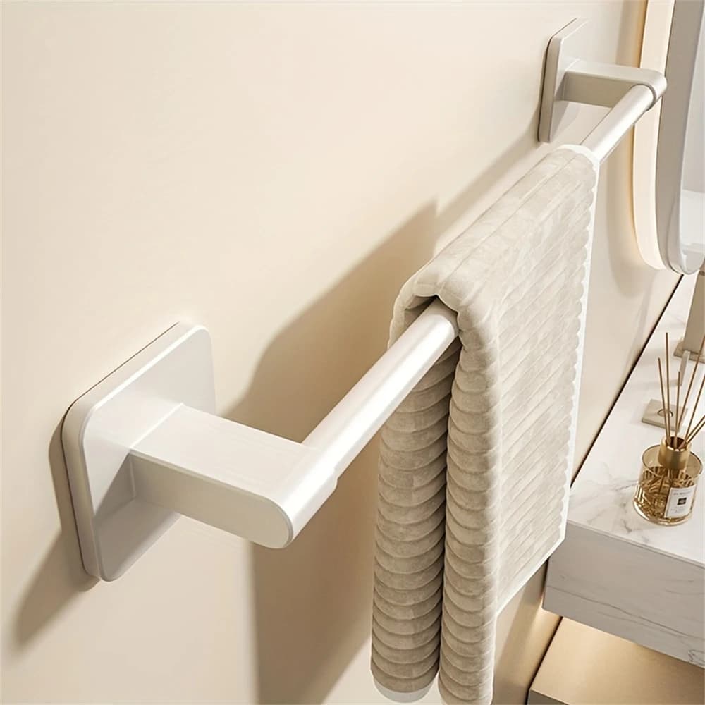 1 pezzo di strutture per il bagno Portasciugamani da bagno bianco non perforato a parete Dimensioni 40-60 cm Portasciugamani Portasciugamani Bagno
