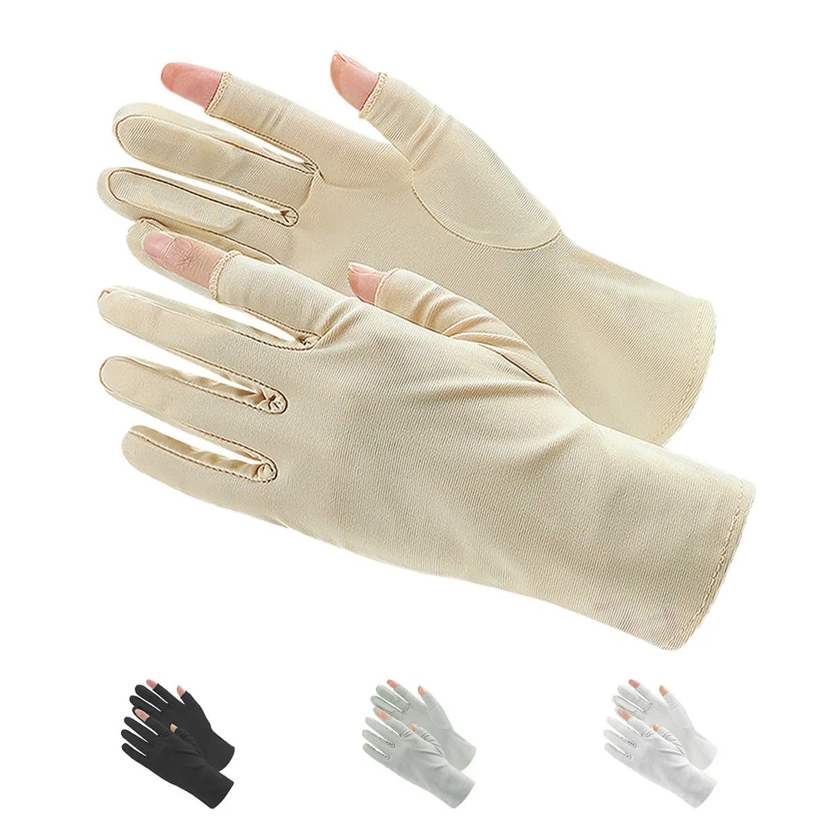 New summer sun protection gloves for men and women with two fingers leaking for outdoor sports and cycling, anti-UV, cool