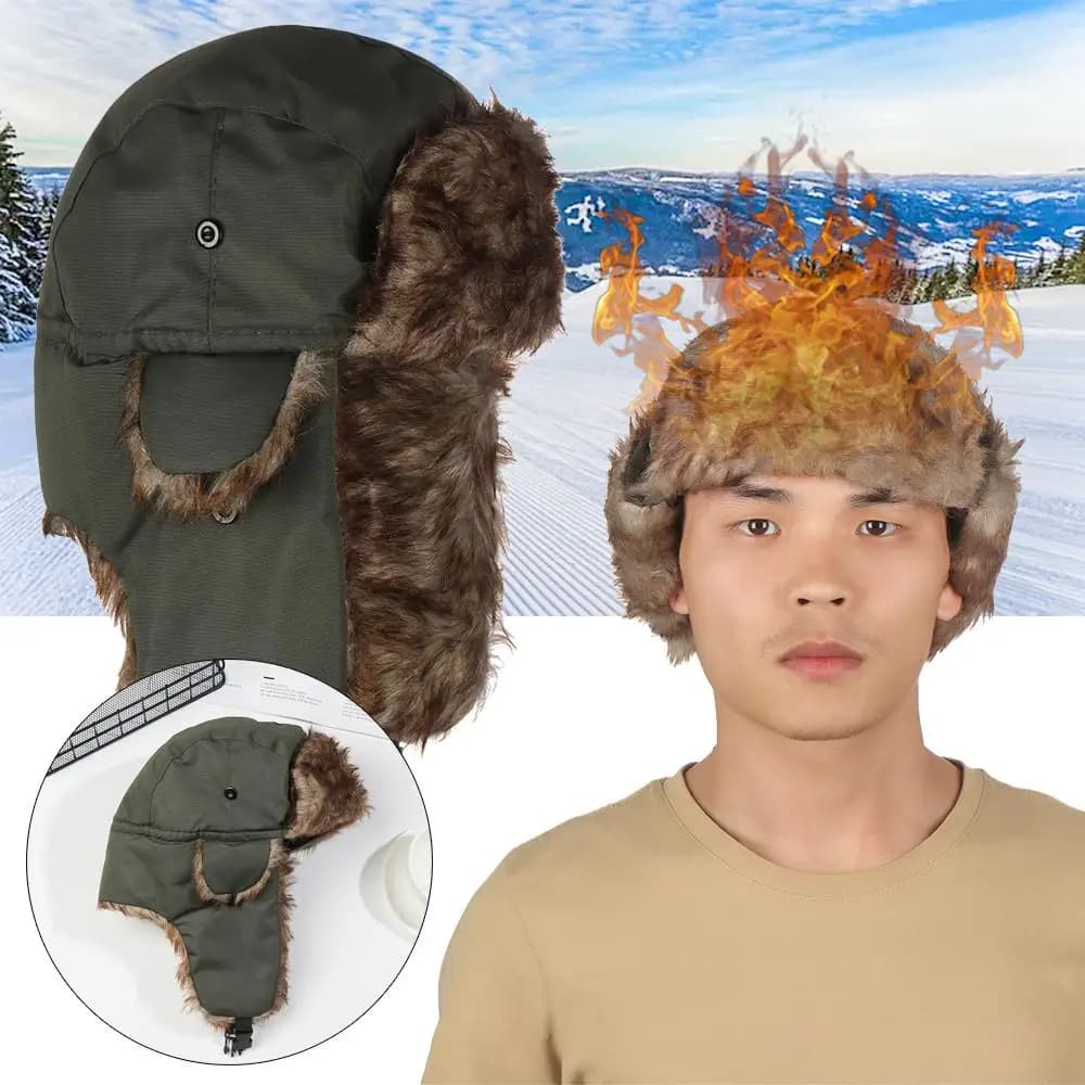 Cappello Invernale Caldo con Paraorecchie, Berretto da Sci, Ushanka Russa, Cappelli Invernali