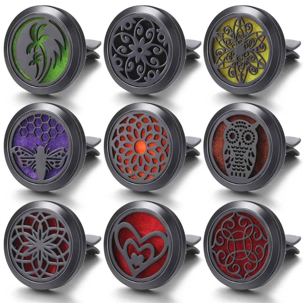 Black Hollow Heart Shape Deodorant Model for Auto Diffuser Clips Aromatherapy Medals Essential Oil Perfume Taken Pendant Gift