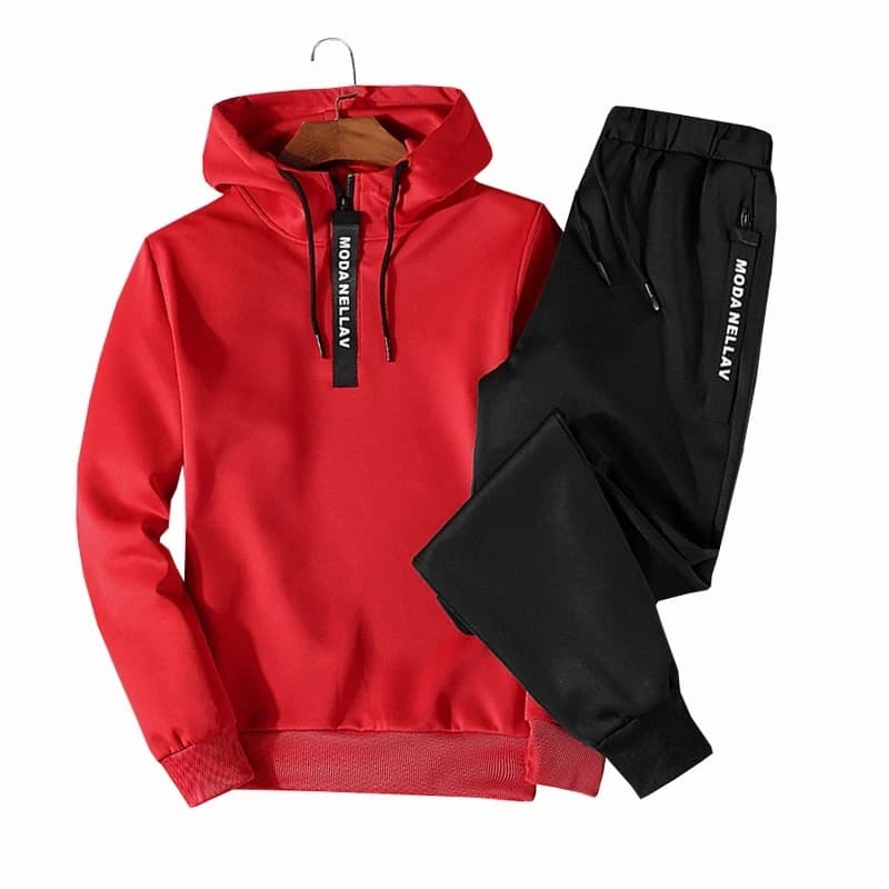 Completo Sportivo da Uomo, Tuta in Due Pezzi con Felpa e Pantaloni, Abbigliamento Casual da Ginnastica, Tuta da Basket di Design alla Moda