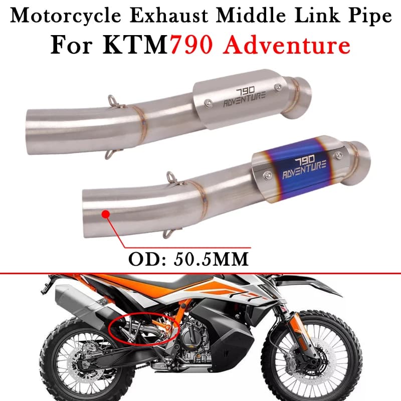 Per KTM790 KTM 790 890 Adventure R Rally Tubo di scarico centrale per moto con copertura scudo termico Modifica silenziatore Fuga Moto Tube