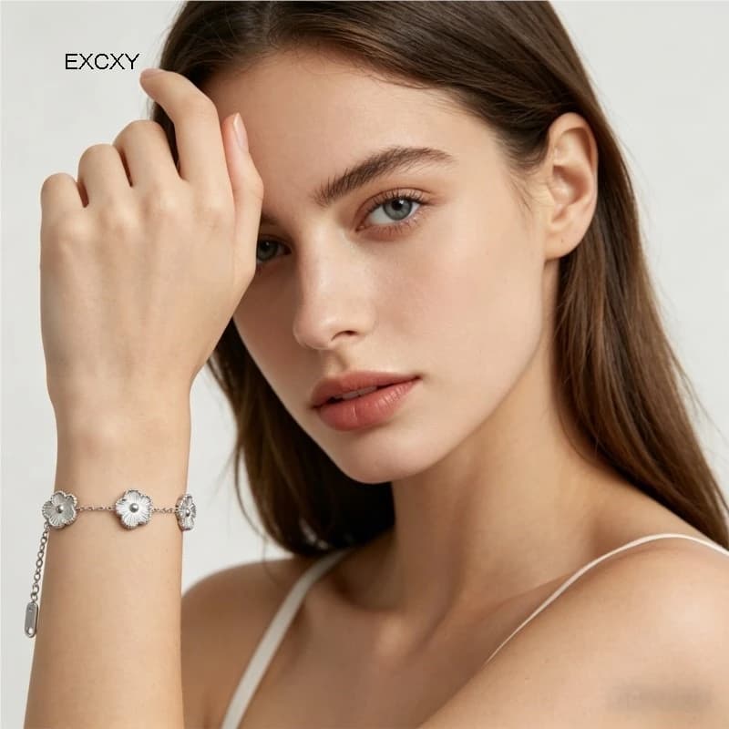 Necklace Bracelet Earrings Set Luxury Plum Blossom Plant Five Leaf Flower for Women Gift Jewelr