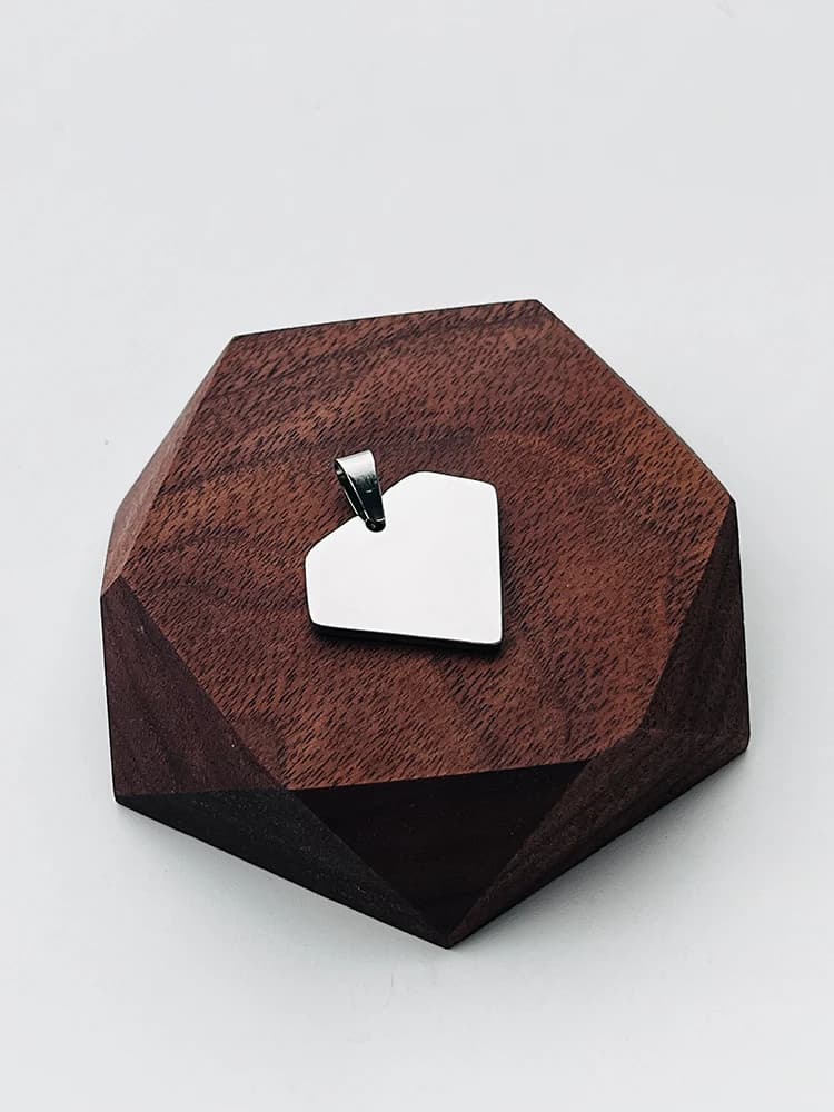 Ciondolo in Diamante Inciso al Laser Personalizzato, Collana in Acciaio Inossidabile, Charm con Logo/Nome/Testo Personalizzato, Portachiavi Regalo per Donna/Uomo