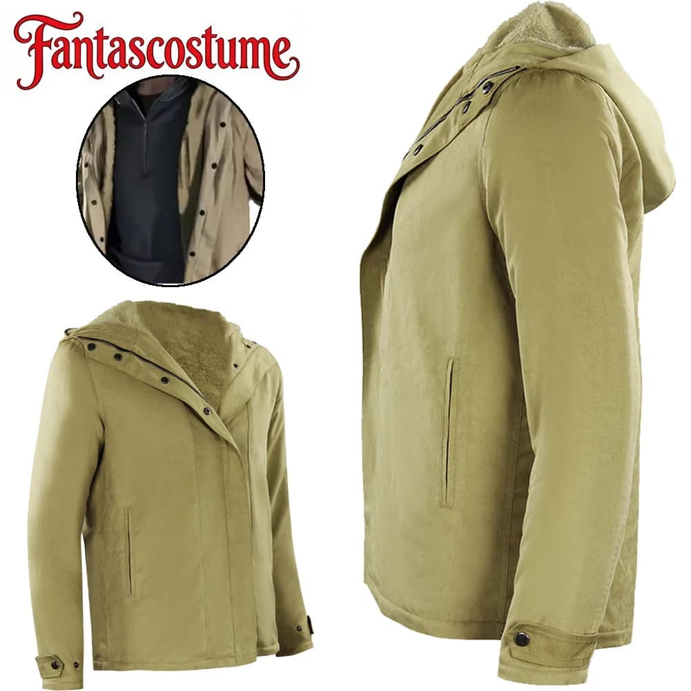 Game Village Cosplay Ethan Winters Cappotto Spesso da Uomo Adulto, Giacca per Costume di Halloween, Travestimento per Feste e Carnevale