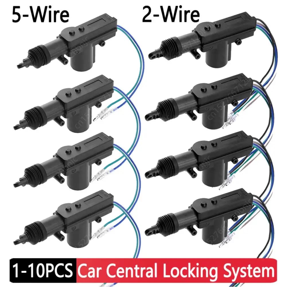 1-10pcs serratura centrale di alimentazione della porta 12V 2/5 attuatore del cavo sistema di chiusura centralizzata a distanza del veicolo automatico sistema di sicurezza dell'allarme dell'automobile del motore