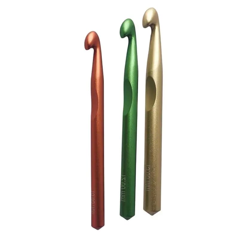 3 pezzi di aghi per uncinetto satinati in allumina strumenti per maglieria set di aghi per maglione 10mm 12mm 15mm per artigianato in filato