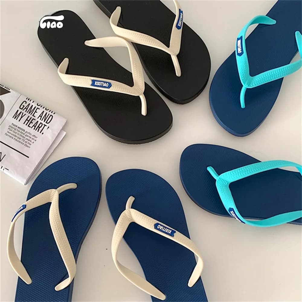 Sandali Casual Unisex Antiscivolo, Infradito da Spiaggia Estivi per Coppie, Calzature da Esterno con Processo di Stampaggio a Iniezione in Plastica, Fondo Piatto