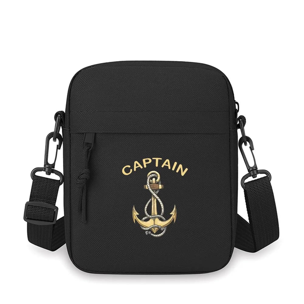 Corda di ancoraggio capitano emblema nautico marino Borsa a tracolla da uomo singola spalla da donna Cartoon Anime Design di stampa di film unisex