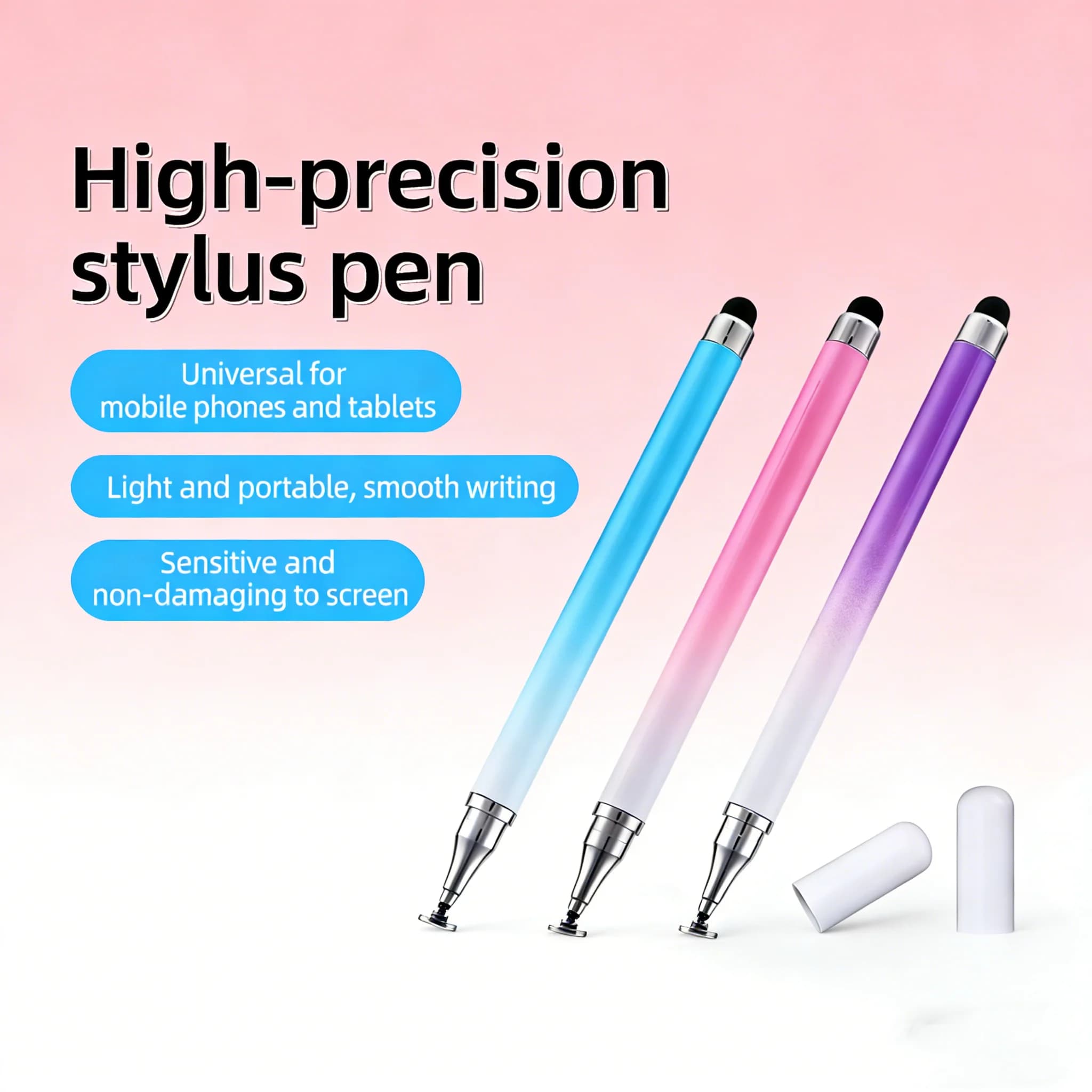 Penne stilo per touch screen, penna stilo universale 2 in 1 per iPad compatibile con iPhone, Android, tablet Microsoft, telefoni