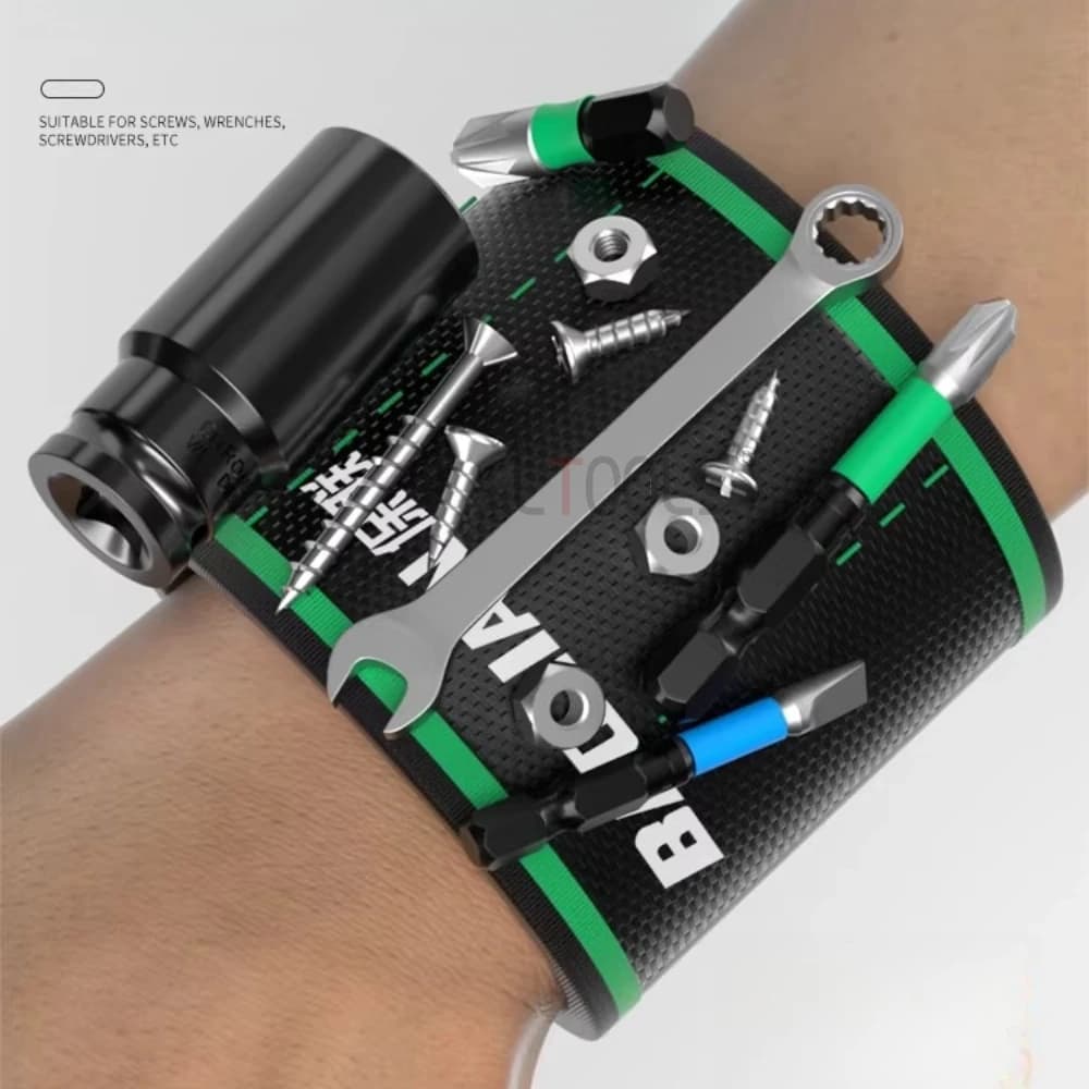 Cinturino da polso magnetico Custodia per viti in tessuto Oxford Parti per bracciale in velcro Cintura di stoccaggio anti-smarrimento Strumenti di manutenzione e installazione