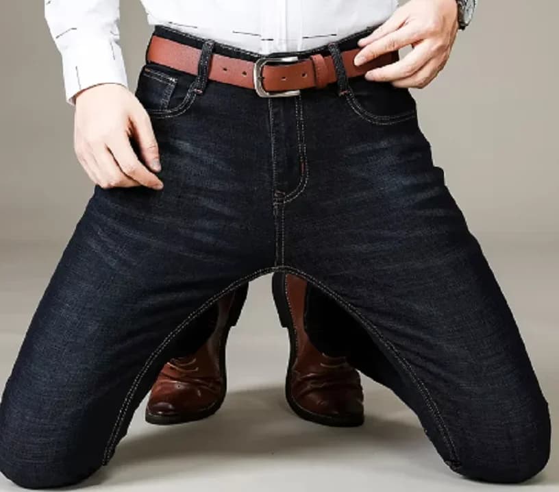 Jeans elasticizzati aderenti da uomo classici autunnali Pantaloni casual da lavoro in denim di cotone a gamba dritta Pantaloni maschili neri blu