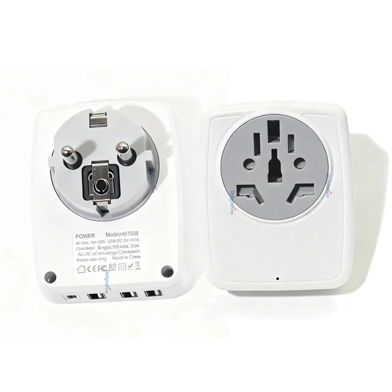 Multipresa UE con porta USB Adattatore da viaggio 5V 3A AU UK US a Euro Presa di prolunga Convertitore di spina di alimentazione europea Presa CA