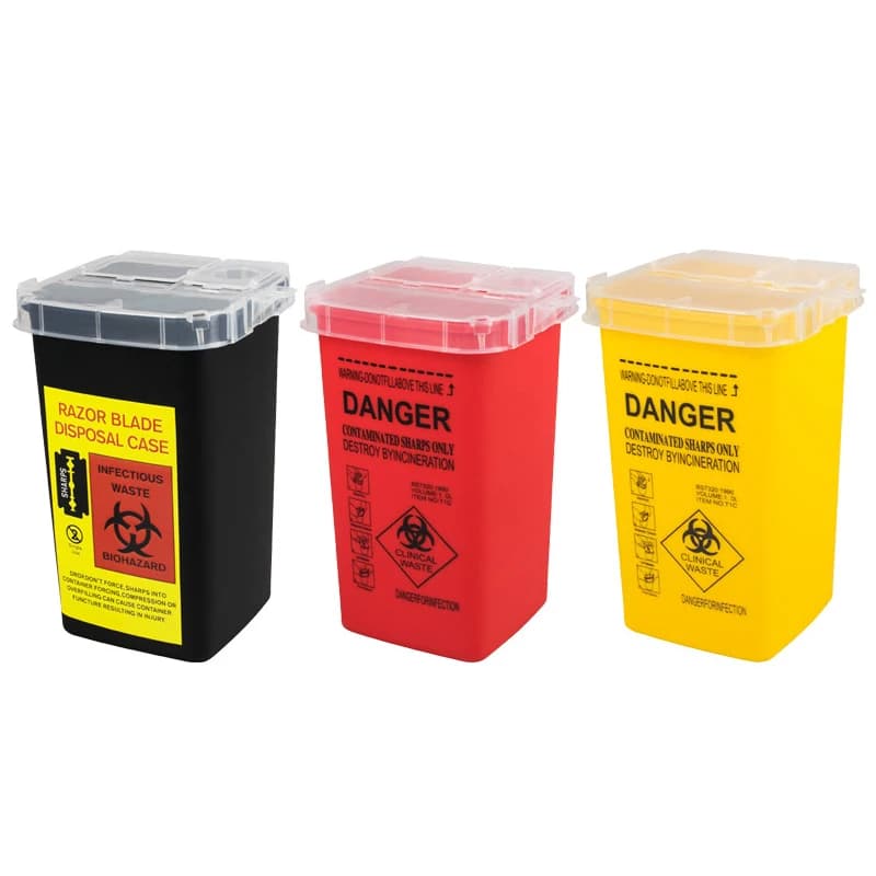 Capacity 1L Tattoo sharp object container Medical needles container Tattoo piercing needles container Disposable waste box