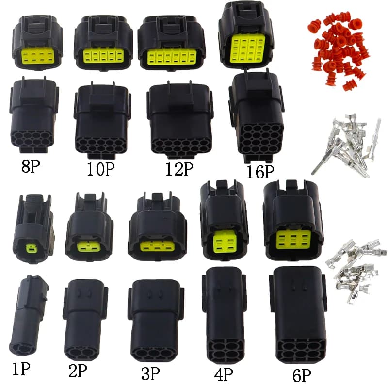 1 2 3 4 6 8 10 12 16 Pin Denso Auto Impermeabile Connettore del Cavo Spina Elettrica Auto Sigillato Camion Cablaggio Presa Con Terminale