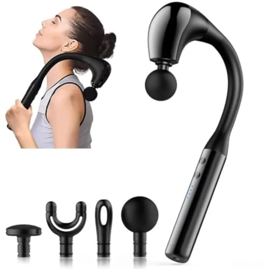 Back Massage Gun Background Textiles with Extended Handle, Revolutionary U Back Massage, Body Massage for Collo, Spalle and Gambe