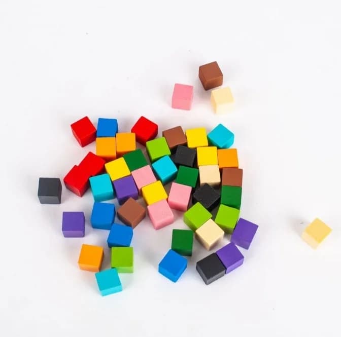 50Pcs/lots 10mm Wood Cubes Colorful Dice Chess Pieces Right Angle For Token Puzzle Board Games Early Education