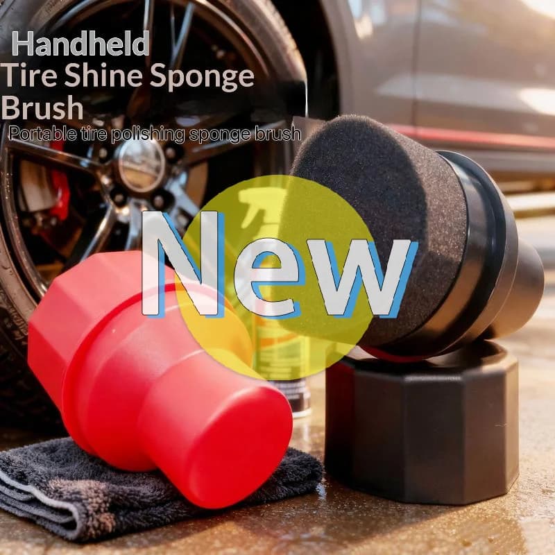 Applicatore di Cera per Auto con Coperchio, Spugna Curva per Ceratura Pneumatici, Strumenti per Pulizia Gomme, Spazzola per Dettagli, Spugna per Ceratura Pneumatici Auto