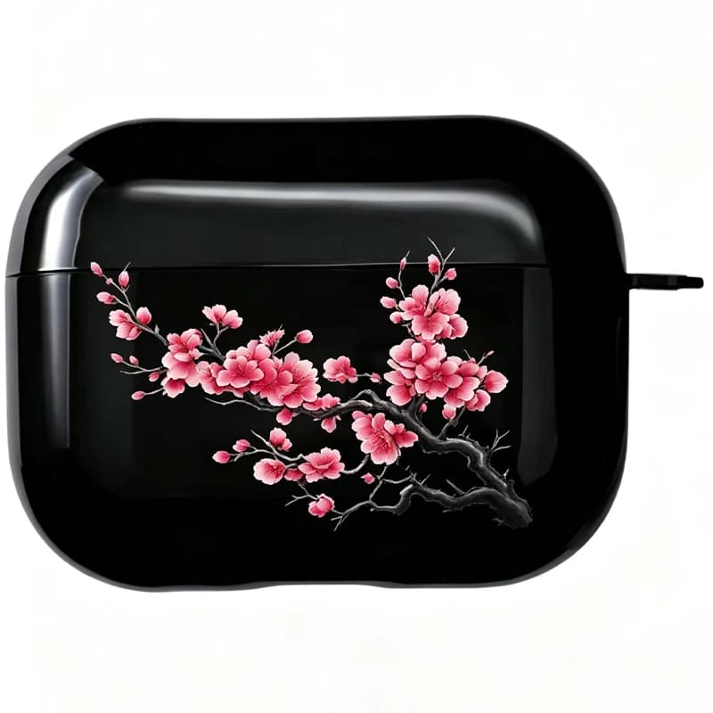 Japanese Cherry Blossoms Earphone Case For Airpods Pro 3 2 Pro Wireless Bluetooth Cover Airpods 1 2 3 4 Shockproof Silicon Shell