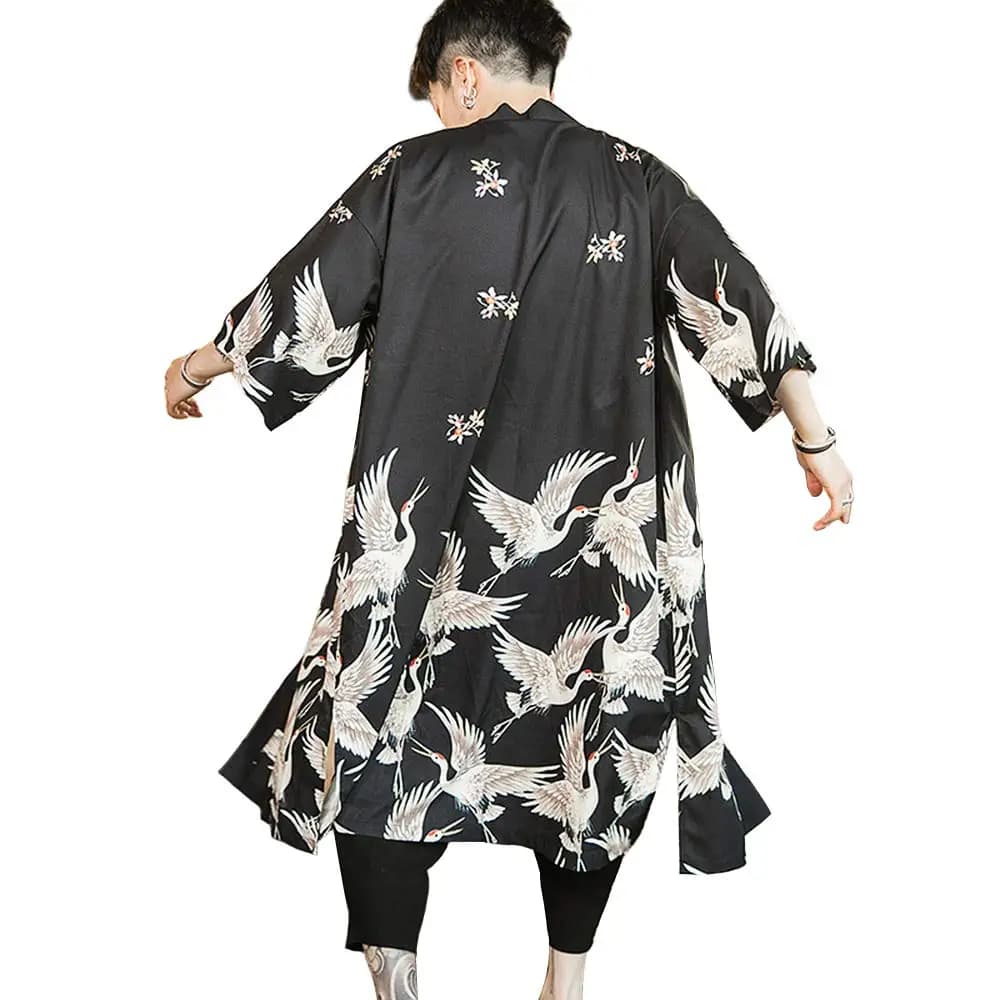 Kimono Giapponese da Uomo, Cappotto Lungo Vintage, Yukata Larga, Accappatoio