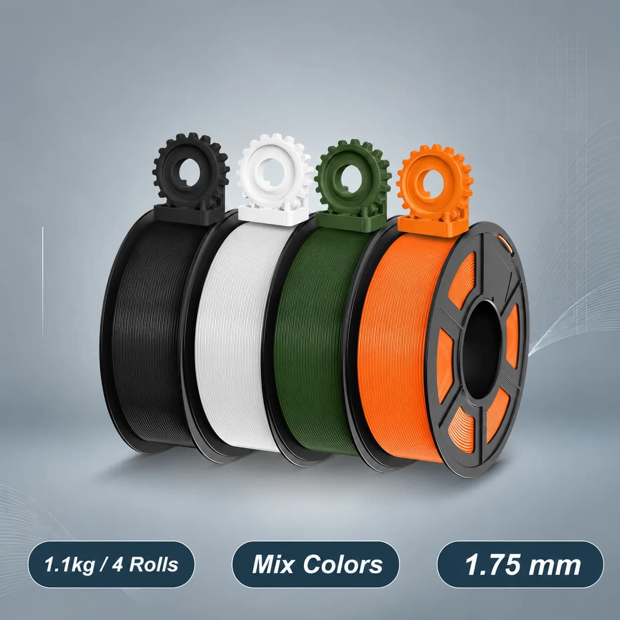 Premium PETG Filament 1.75mm 1KG, 43+ Colors 3D Printer Filament, Smooth Extrusion, Layer Adhesion, Low Warping for FDM Printing