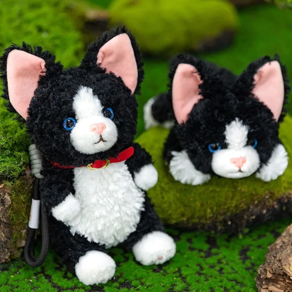 Polso imbottito gatto riccio bambola ciondolo animale soffice gatto riccio peluche portachiavi comfort morbido gatto riccio tedesco bambola di peluche regali per bambini